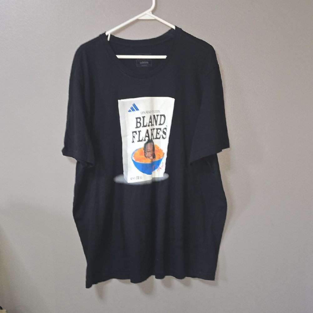 Adidas Bland Flakes 2XL official Travis Hunter Fan T-Shirt NFL Black Shirt